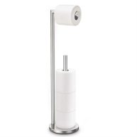 Toilet Paper stand Brushed Nickel Free Standing Toilet Paper Holder with Storage by Bathth