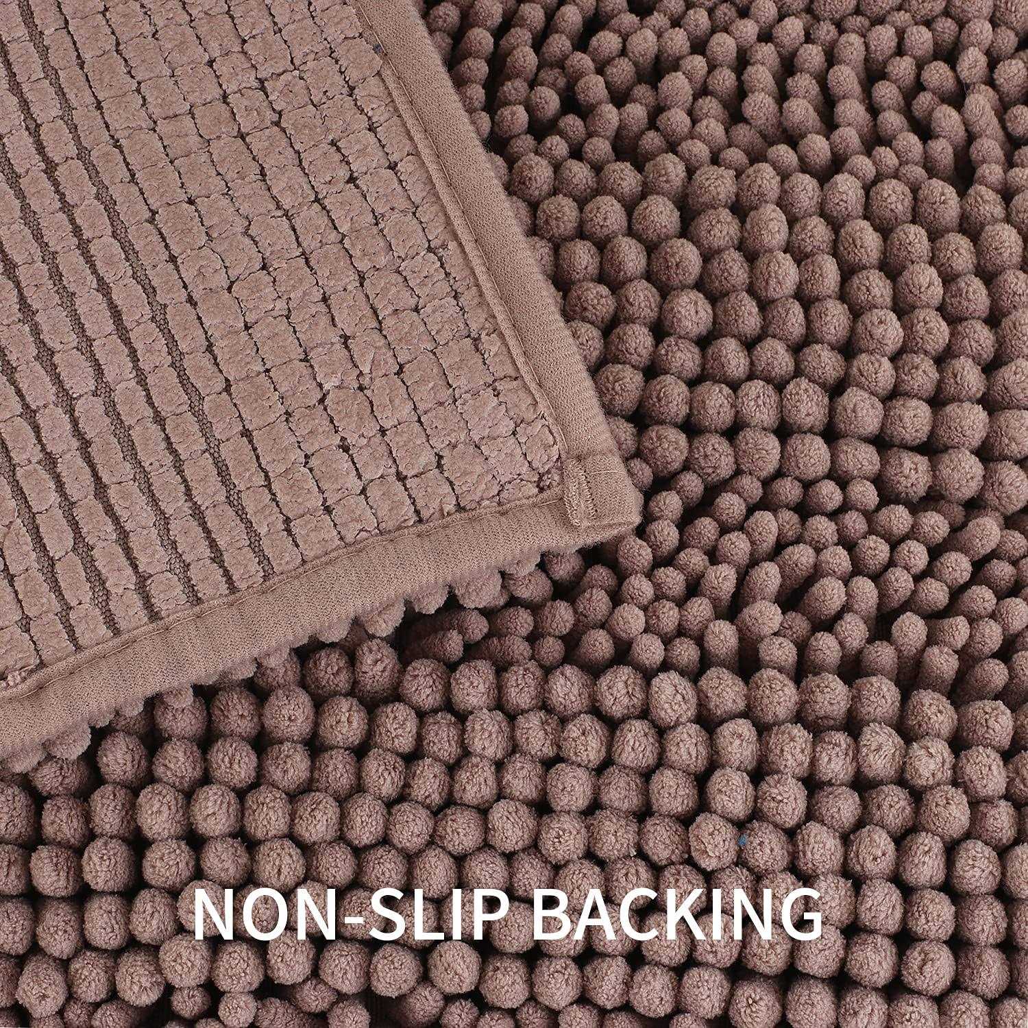 Tengtenglink Bath Mats for Bathroom Thick Soft Chenille Floor Mats Non Slip Shower Mats Ultra Water Absorbent Doormat - Image 2
