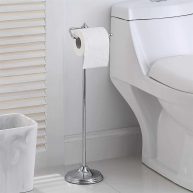 SunnyPoint Bathroom Free Standing Toilet Tissue Paper Roll Holder Stand with Reserve Function
