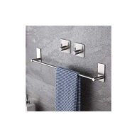 taozun 16-inch towel bar self adhesive bathroom towel holder with 2 packs towel hooks