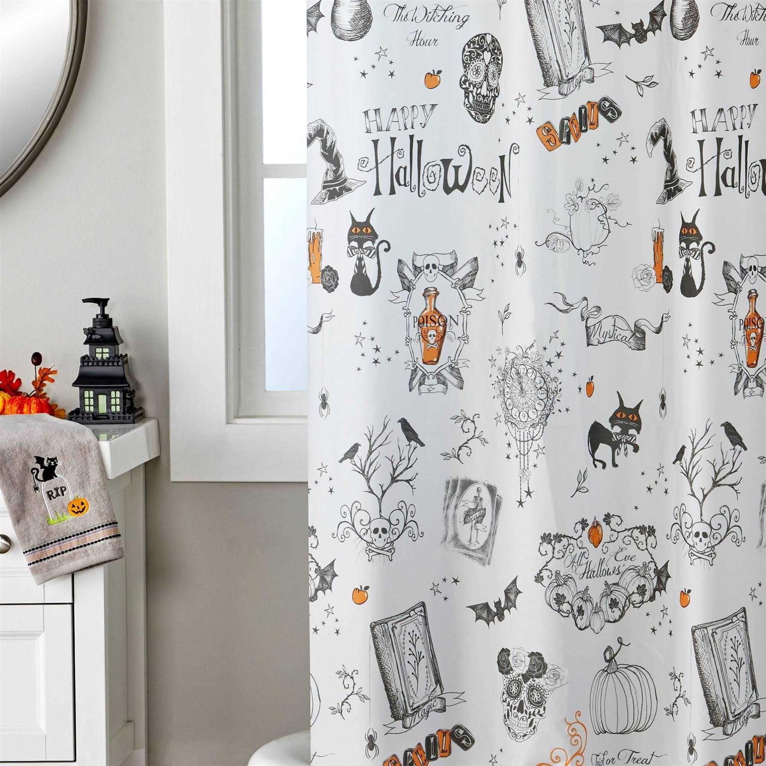 SKL Home Happy Halloween PEVA Shower Curtain and Hook Set - Image 5