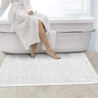Secura Housewares Soft Microfiber Bathroom Rugs Non Slip Bath Mat for Door