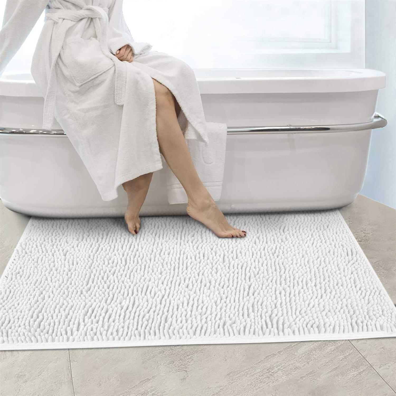 Secura Housewares Soft Microfiber Bathroom Rugs Non Slip Bath Mat for Door