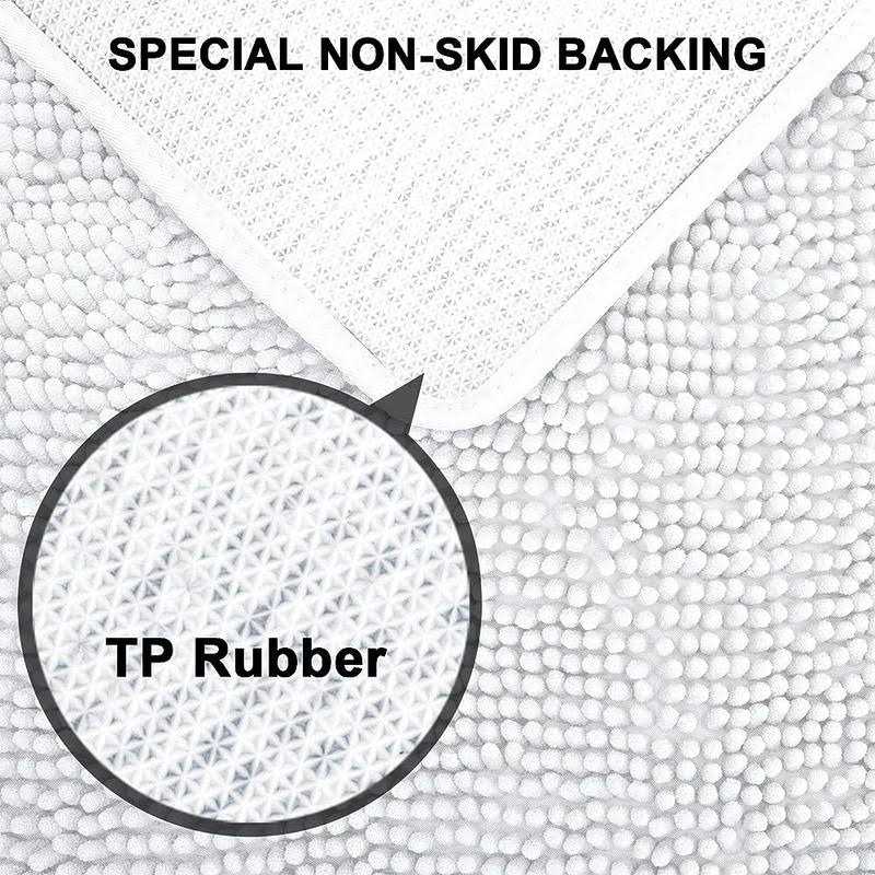 Secura Housewares Soft Microfiber Bathroom Rugs Non Slip Bath Mat for Door - Image 3
