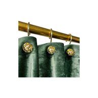 TAMGHO Crushed Velvet Shower Curtain Shower Curtain for Bathroom Shower Curtain Gold Hooks