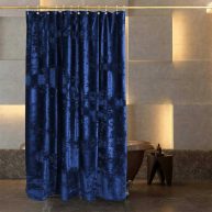 TAMGHO Crushed Velvet Shower Curtain Shower Curtain for Bathroom Shower Curtain Gold Hooks