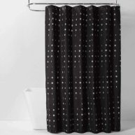 Room Essentials Moon Microfiber Shower Curtain Gray/Black