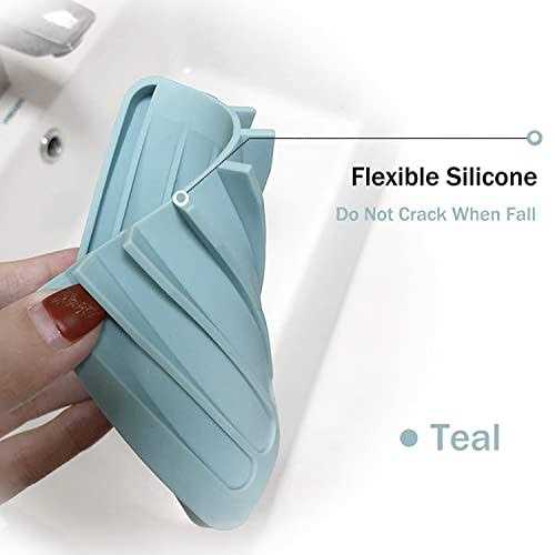 Self Draining Soap Dishes 3 Pcs Silicone Soap Saver Waterfall Drainer Soap Holder For Bathroom - Image 2