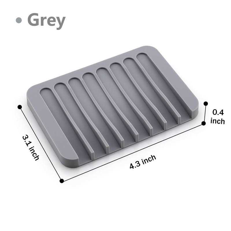 Self Draining Soap Dishes 3 Pcs Silicone Soap Saver Waterfall Drainer Soap Holder For Bathroom - Image 4