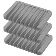 Self Draining Soap Dishes 3 Pcs Silicone Soap Saver Waterfall Drainer Soap Holder For Bathroom