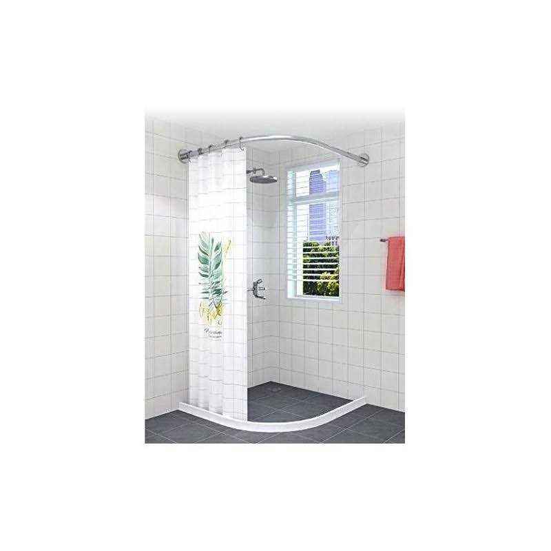 Tanxih Corner Shower Curtain Rod Adjustable Stainless Steel L Shaped Rack Drill Free Install for Bathroom - Image 2