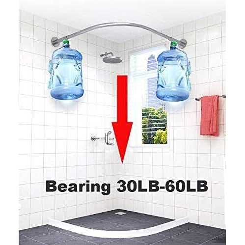 Tanxih Corner Shower Curtain Rod Adjustable Stainless Steel L Shaped Rack Drill Free Install for Bathroom - Image 5