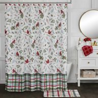 SKL Home Berry Cardinal Shower Curtain and Hook Set