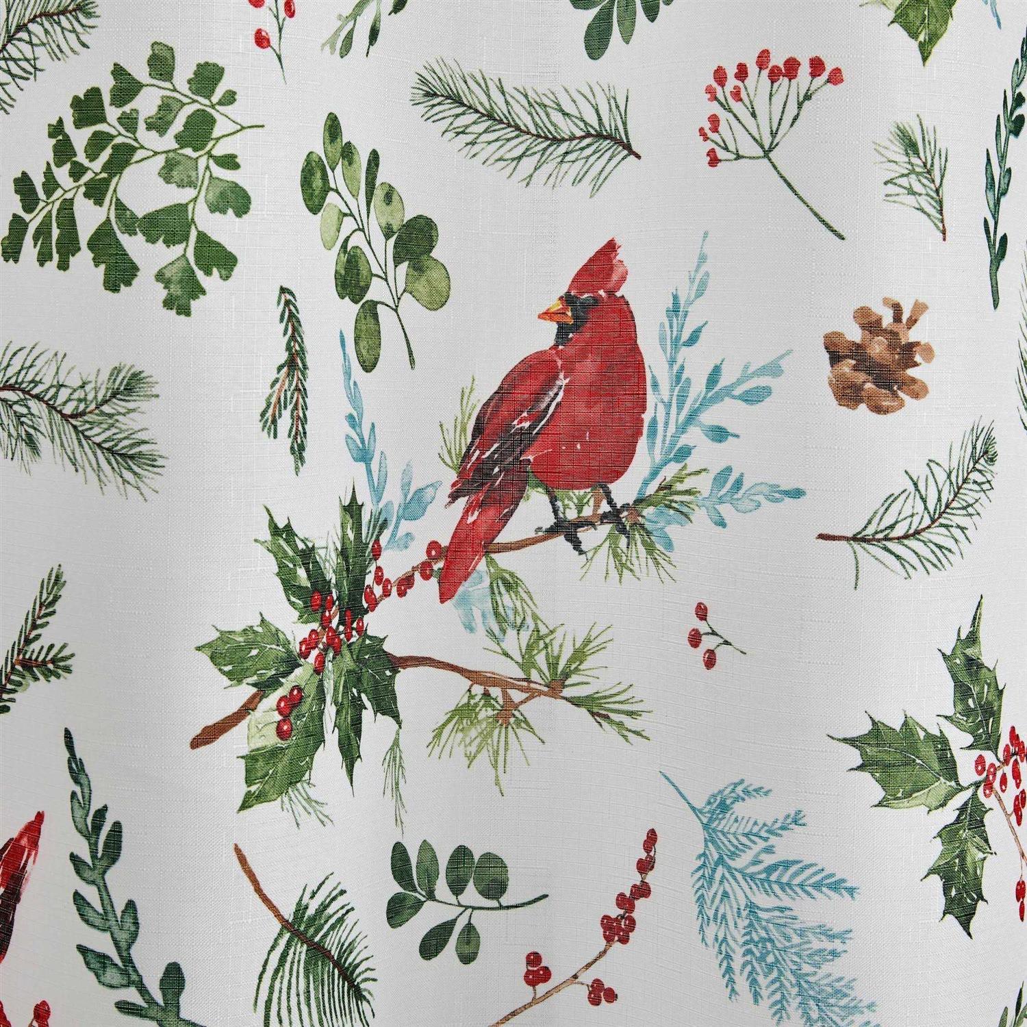 SKL Home Berry Cardinal Shower Curtain and Hook Set - Image 2