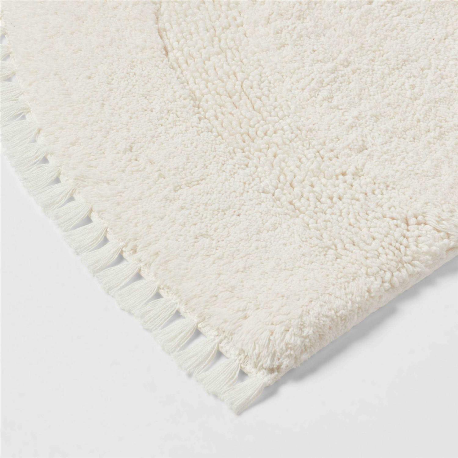Threshold 18×32 Plush Half Moon Bath Rug Cream - Image 2