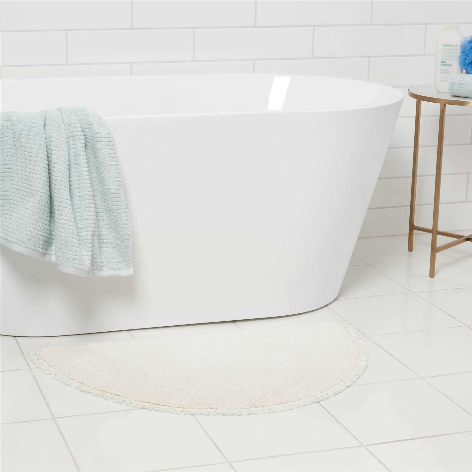 Threshold 18×32 Plush Half Moon Bath Rug Cream - Image 3