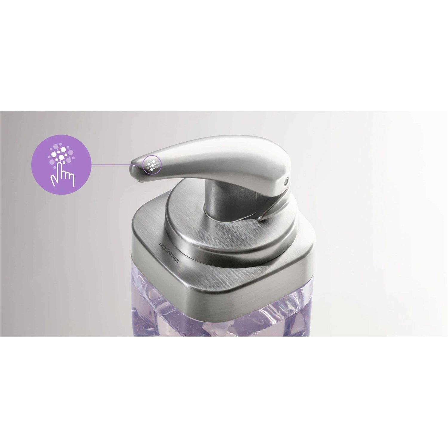 simplehuman 15 fl. oz. Square Push Pump Soap Dispenser - Image 4