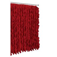Spring Home Waterfall Ruffled Fabric Shower Curtain