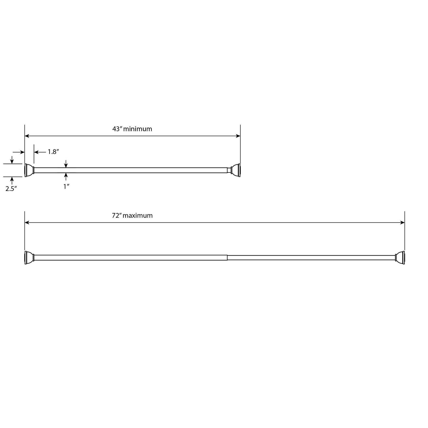 Threshold 72 Half Moon Dual Mount Shower Rod - Image 3