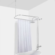 Utopia Alley Hoop Shower Rod for Clawfoot Tub