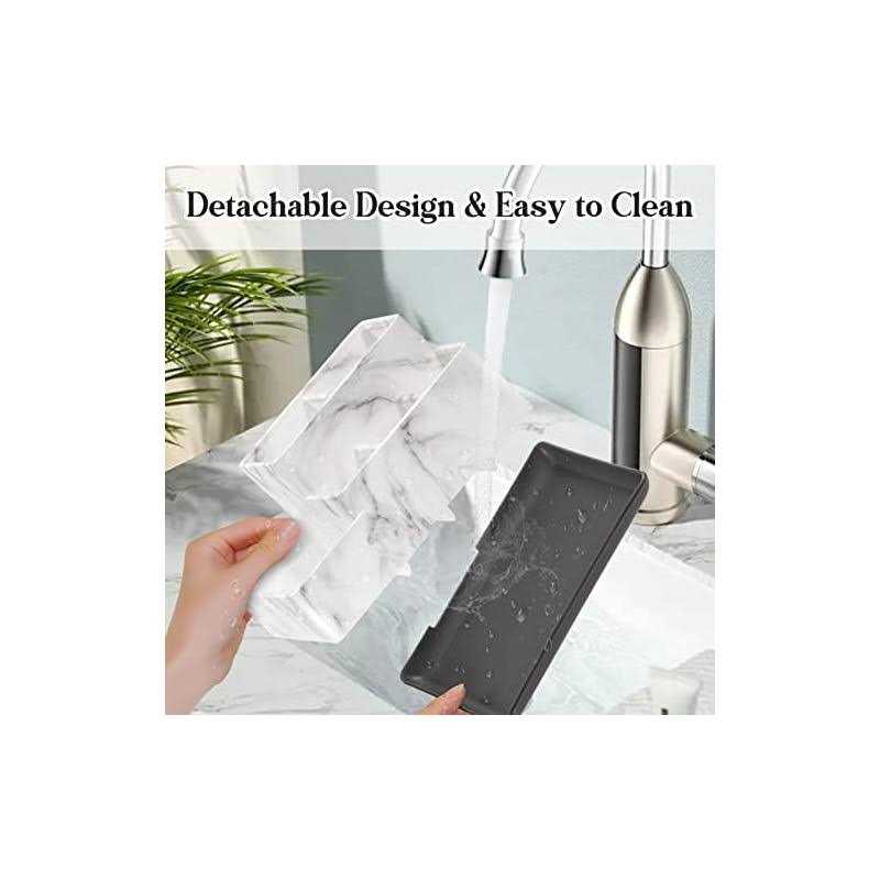 Toothbrush Holder,Bathroom Organizer Countertop 5 Compartments Multifunctional Storage for Cosmetic - Image 4