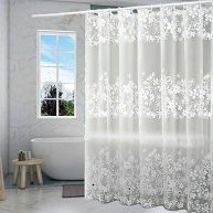 TIKABC Frosted Flower Shower Curtain Liner 5G PEVA Shower Liner