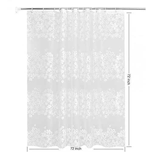 TIKABC Frosted Flower Shower Curtain Liner 5G PEVA Shower Liner - Image 2