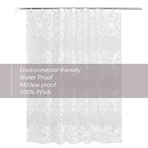 TIKABC Frosted Flower Shower Curtain Liner 5G PEVA Shower Liner - Image 4