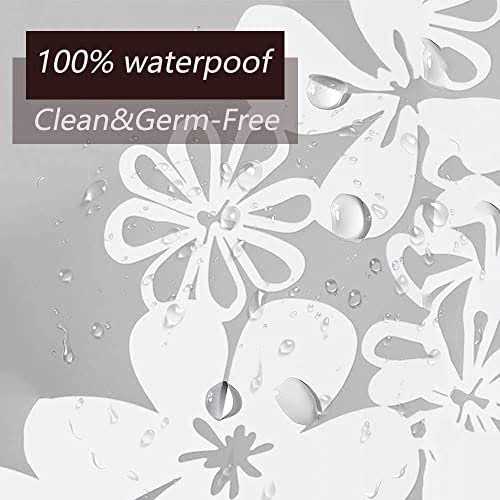 TIKABC Frosted Flower Shower Curtain Liner 5G PEVA Shower Liner - Image 5