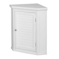 Teamson Home Glancy Wooden Corner Wall Cabinet w/ Shutter Door