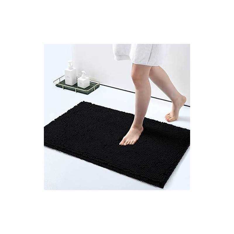 smiry Luxury Chenille Bath Rug, Extra Soft and Absorbent Shaggy Bathroom Mat Rugs