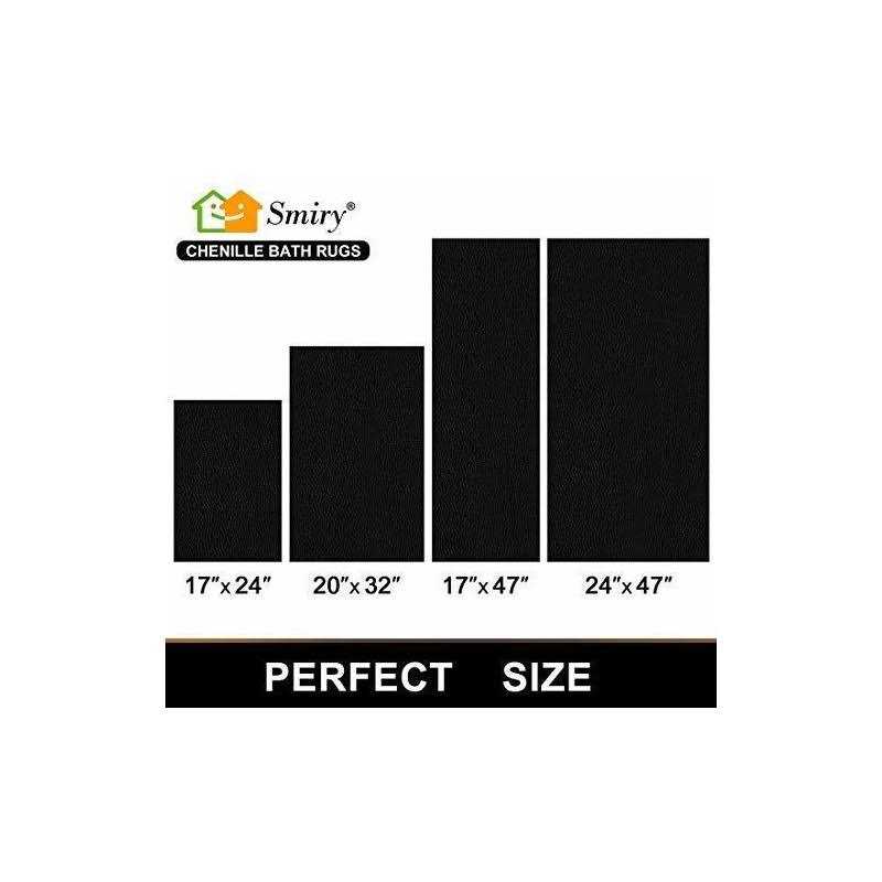 smiry Luxury Chenille Bath Rug, Extra Soft and Absorbent Shaggy Bathroom Mat Rugs - Image 3