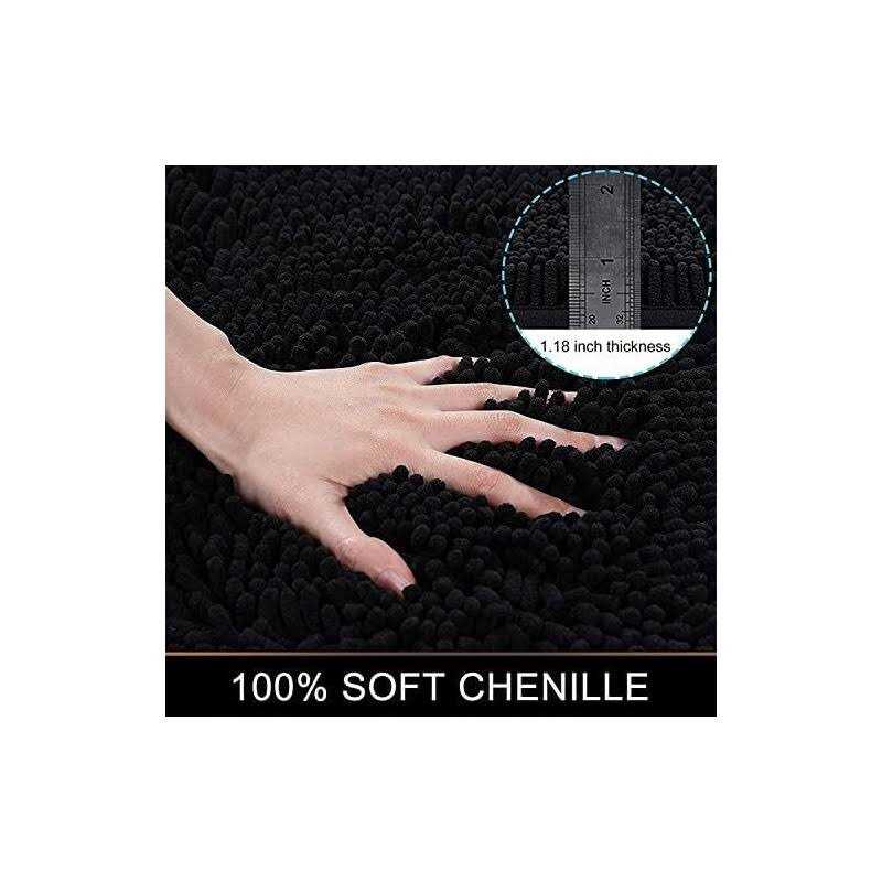 smiry Luxury Chenille Bath Rug, Extra Soft and Absorbent Shaggy Bathroom Mat Rugs - Image 4