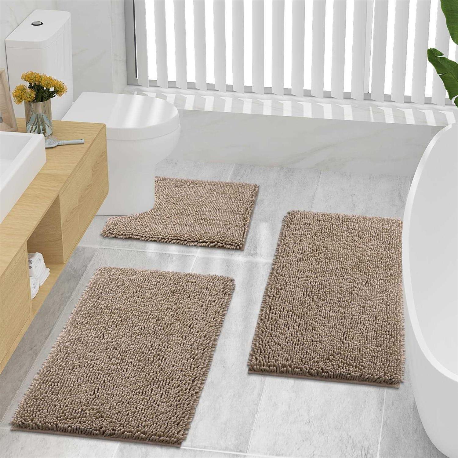 smiry Luxury Chenille Bath Rug, Extra Soft and Absorbent Shaggy Bathroom Mat Rugs - Image 2