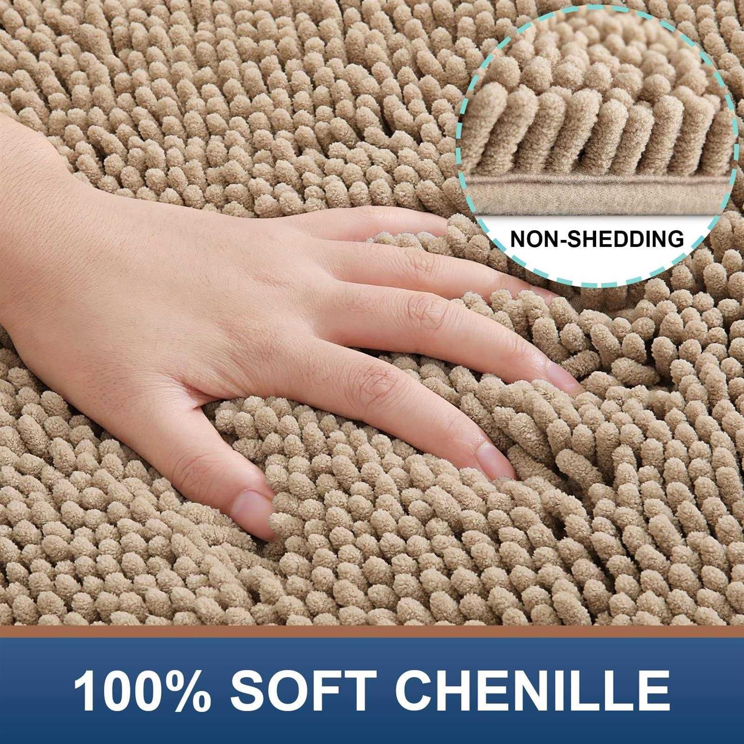 smiry Luxury Chenille Bath Rug, Extra Soft and Absorbent Shaggy Bathroom Mat Rugs - Image 3