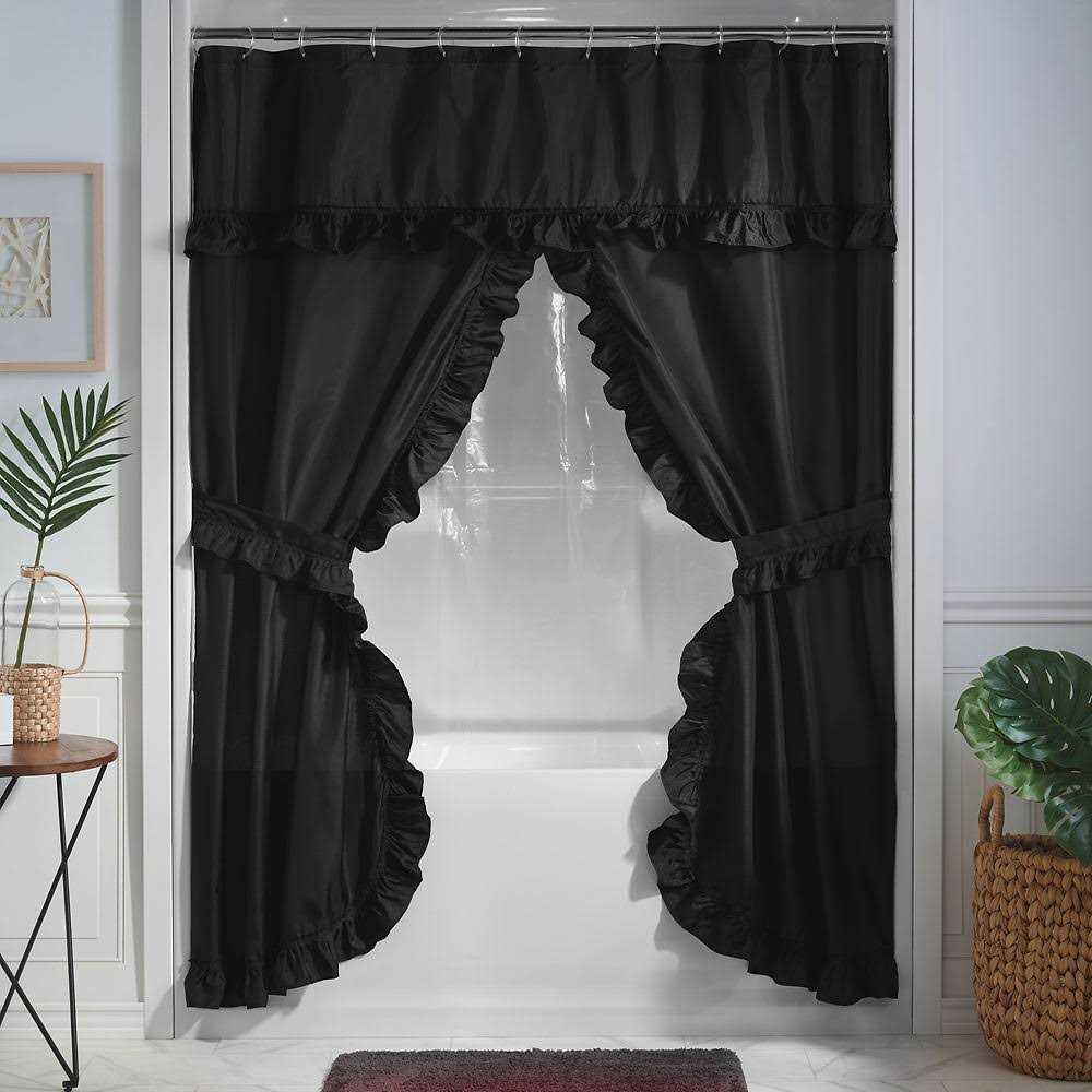 Stoneberry Home Ruffled Shower Curtain Set