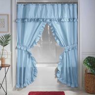 Stoneberry Home Ruffled Shower Curtain Set