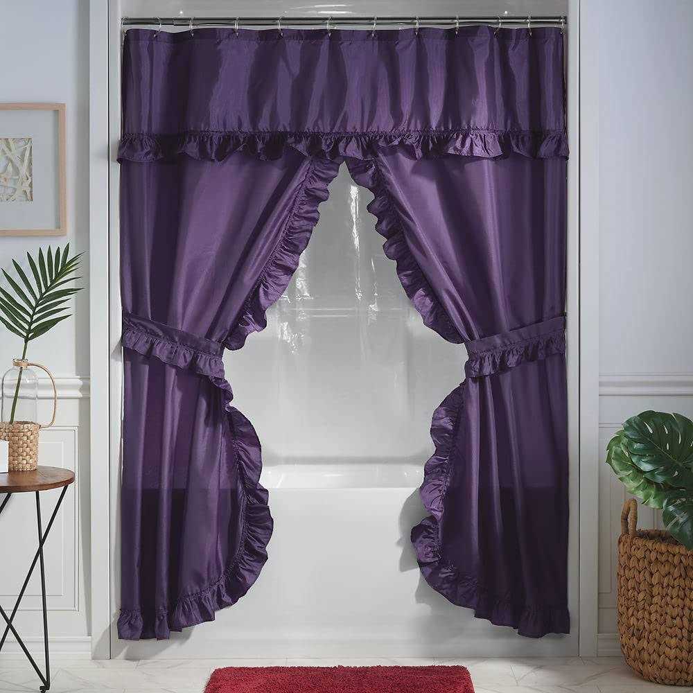 Stoneberry Home Ruffled Shower Curtain Set