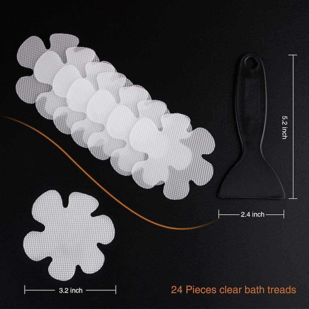 Secopad Bathtub Stickers Non-Slip Safety Shower Treads Adhesive Appliques with Premium Scraper - Image 5