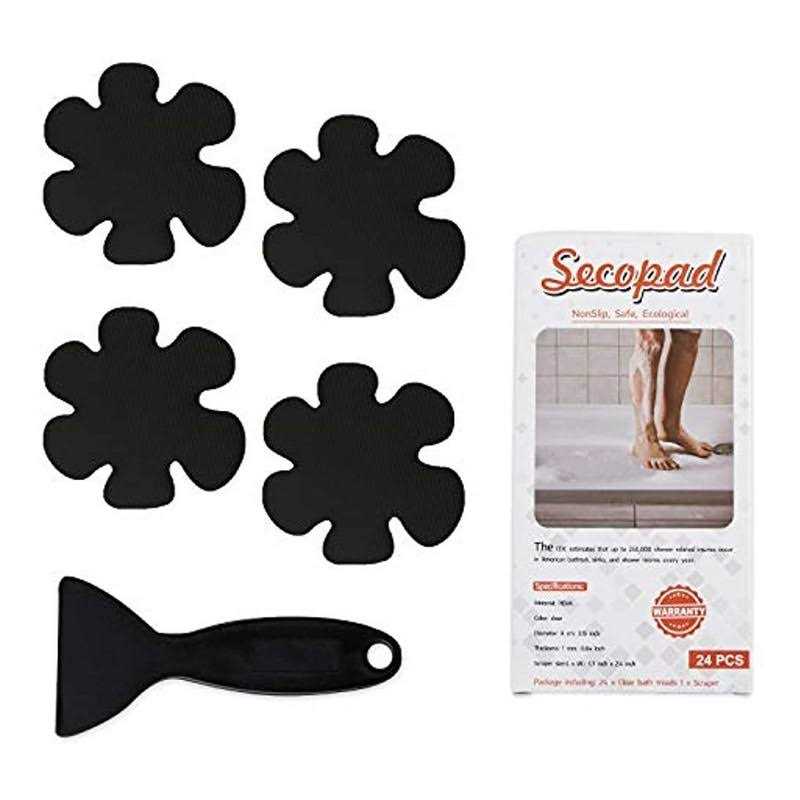 Secopad Bathtub Stickers Non-Slip Safety Shower Treads Adhesive Appliques with Premium Scraper