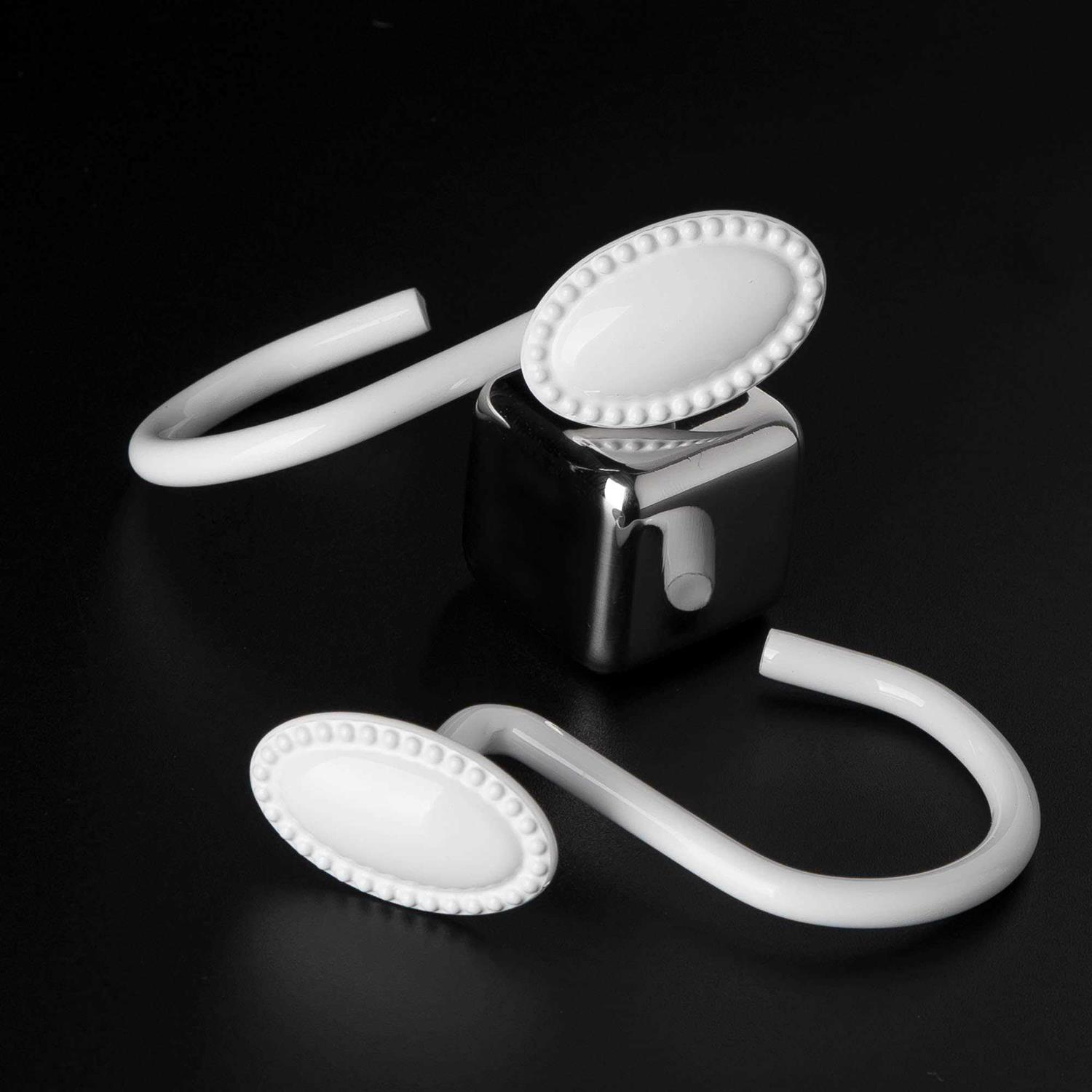 Shower Curtain Hooks Decorative Shower Curtain Rings Rust Resistant Metal Shower Hooks for Bathroom - Image 3