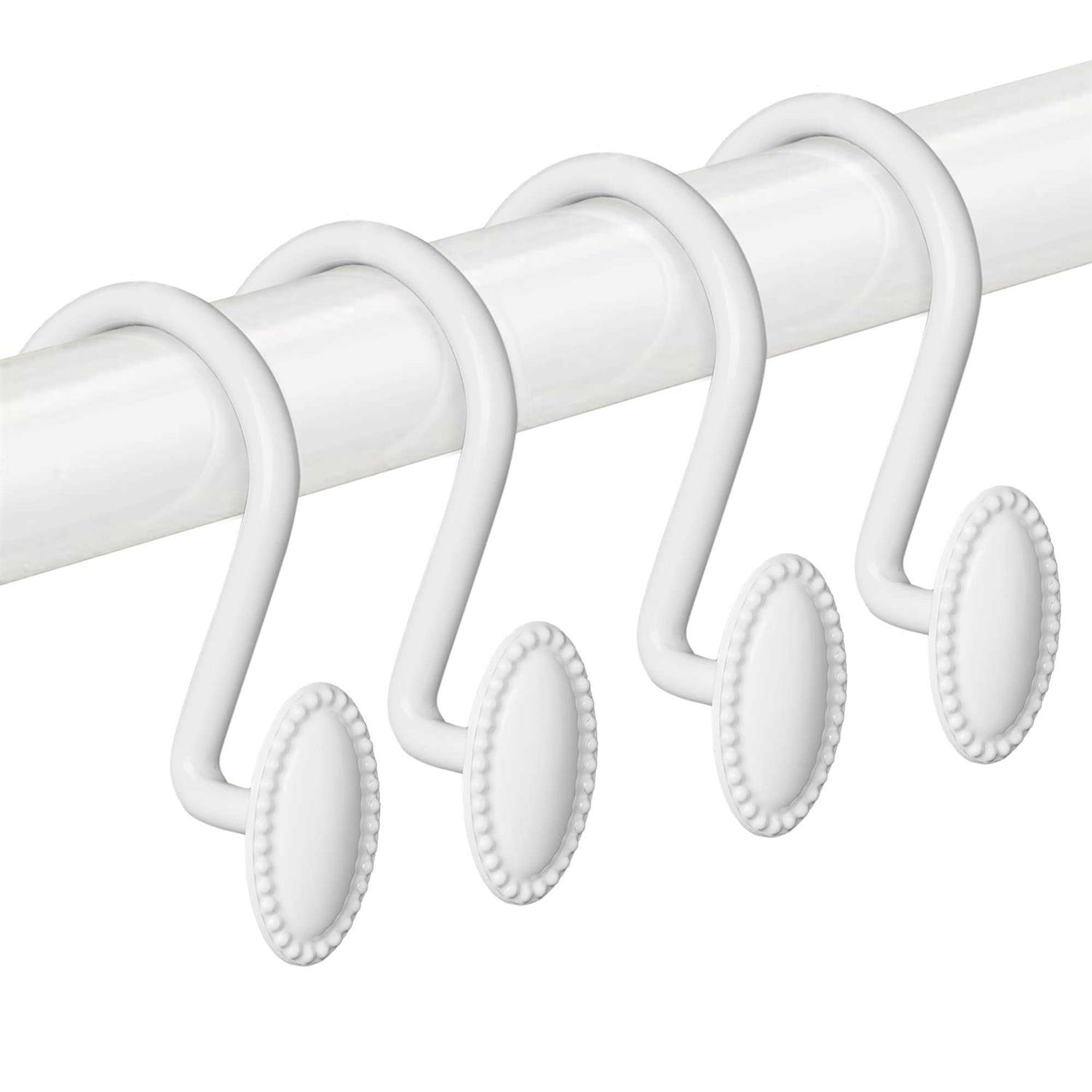 Shower Curtain Hooks Decorative Shower Curtain Rings Rust Resistant Metal Shower Hooks for Bathroom - Image 4