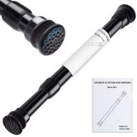 XIQIYY Strong Small Tension Rods 16 to 28 inches -upgrade Diameter 1inch Shower Curtain Rod Black