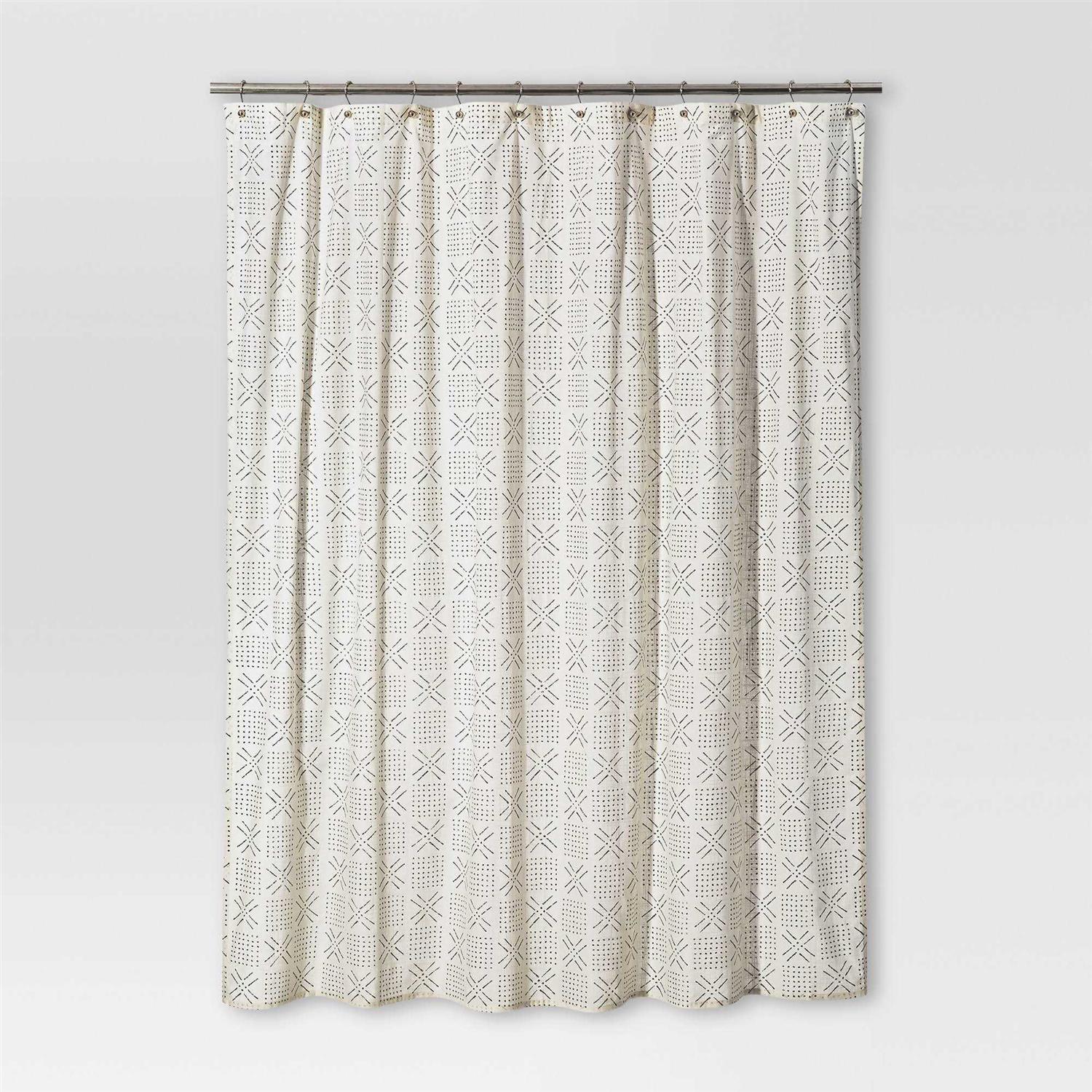 Threshold Shapes Shower Curtain White