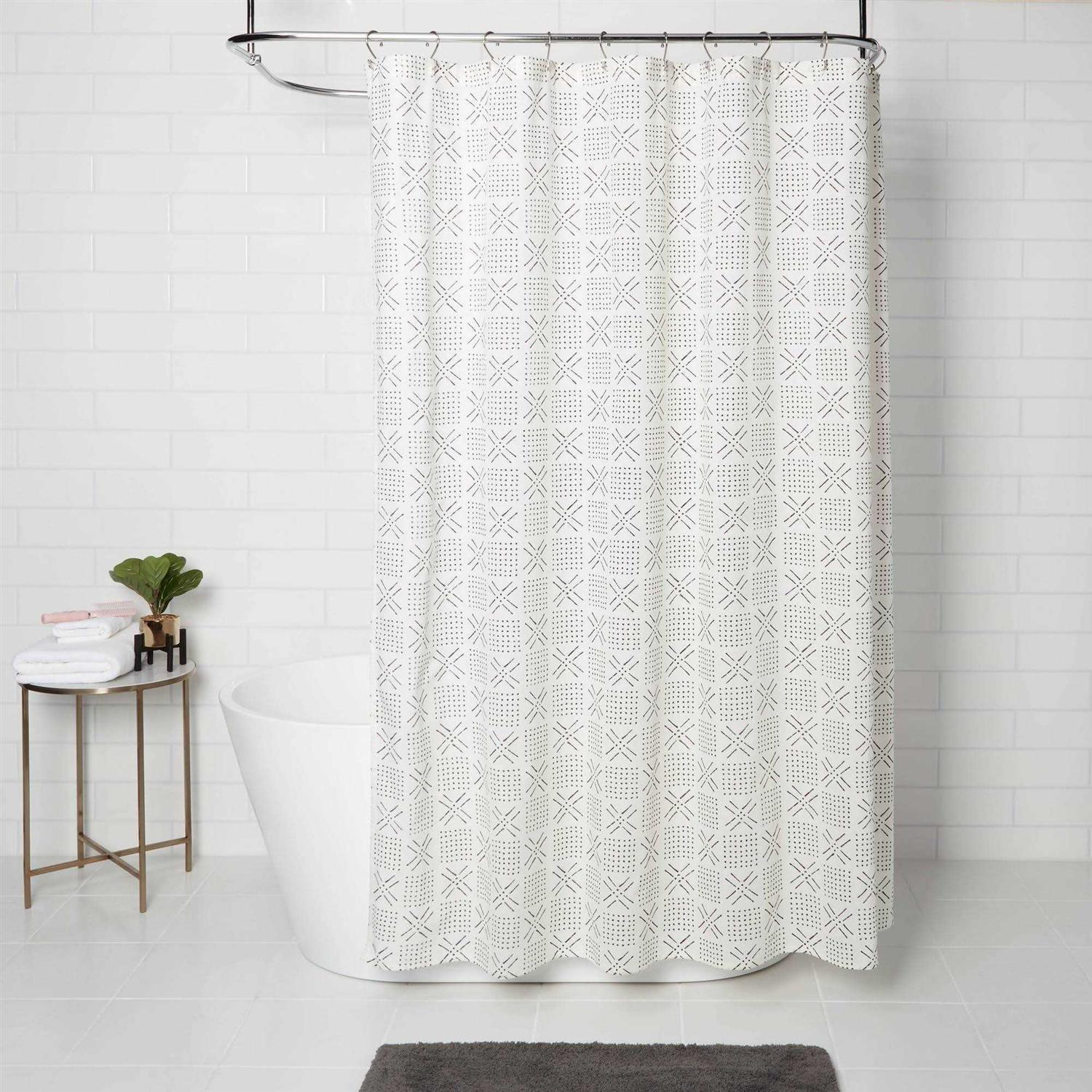 Threshold Shapes Shower Curtain White - Image 3