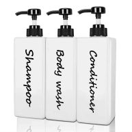 Shampoo and Conditioner Dispenser Modern Refillable Shampoo Pump Bottles for Shower Soap