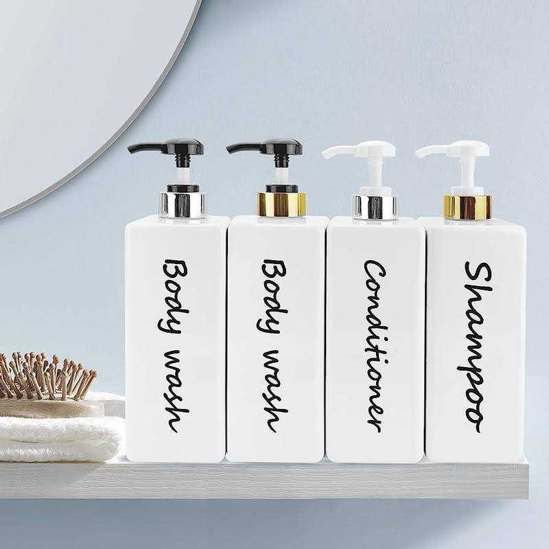 Shampoo and Conditioner Dispenser Modern Refillable Shampoo Pump Bottles for Shower Soap - Image 2
