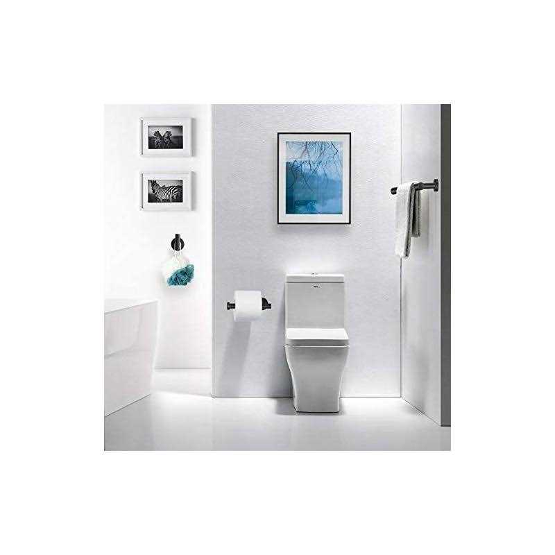 Tudoccy 5-Pieces Matte Black Bathroom Hardware Set SUS304 Stainless Steel Round Wall Mounted - Image 5