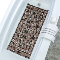 SlipX Solutions Extra Long Pebble Bath Mat Non-Slip 17 inchx38 inch