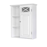 Teamson Home Dawson Removable Wooden Wall Cabinet with Cross Molding